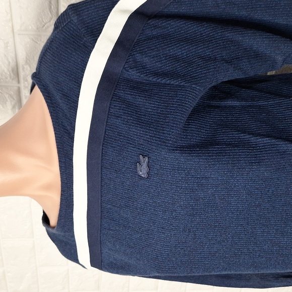 LACOSTE Navy Blue Boat Neck Long Sleeve Sweater with Stripes - Picture 2 of 7